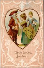 c1910s VALENTINE'S DAY Postcard Colonial Boy & Girl 