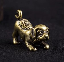 Brass Puppy Dog Animal Statue Small Sculpture Figurine Office Home Decor Gifts picture