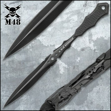 M48 Urban Stinger Black Dagger Dual Edge Knife Spike Full Tang Shank UC2937 New picture
