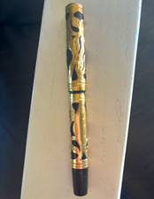 Waterman Vintage Ideal Fountain Pen Gold Filagree Original Nib Black Ink 4.2 in picture