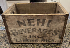 RARE Vintage NEHI Wooden Crate Lansing Michigan. 15” Wide by 9” tall by 10 inch picture
