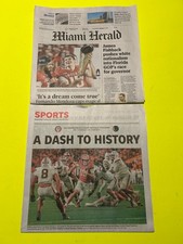 USA Today & Miami Herald INDIANA HOOSIERS FERNANDO MENDOZA LOT OF 2 FROM 1/21/26 picture
