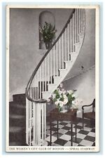 1942 The Women's City Club Spiral Stairway Boston Massachusetts MA Postcard picture