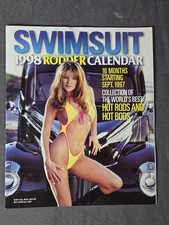 Vintage American Rodder 1998 Swimsuit 16 Month Wall Calendar Hot Rods Cars Women picture