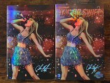 TAYLOR SWIFT #2 SIGNED CHRIS EHNOT EXCLUSIVE TRADE & VIRGIN FOIL SET 1/50 w/COA picture