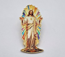 Christian Jesus Walking Sacred Heart Enamel Pin picture
