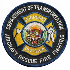 Rare Vintage 1970s Hawaii DOT Airport Rescue Fire Fighting ARFF Patch Cloth Back picture