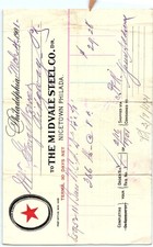 1901 Midvale Steel Co. Philadelphia billhead/invoice picture