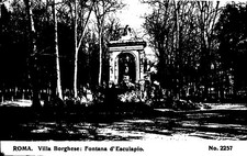 Rome Italy - Villa Borghese Aesculapius Fountain - Antique Postcard - circa 1908 picture