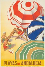 ποΈ Playas de Andalucia Vintage Travel Poster - 24x36β - Gallery Grade Print picture