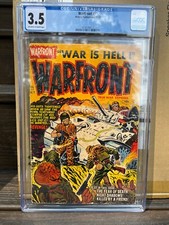 WARFRONT COMICS 17 CGC 3.5; PRE CODE WAR; BRUTAL COVER; 10/53; HARVEY COMICS picture