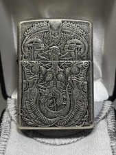 RARE Armor Antique Silver Zippo Japanese H.R Giger Museum Alien Zippo Lighter picture