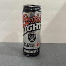 Vintage Coors Light Raiders 2001 AFC Champions 24 Oz Beer Can completely empty picture
