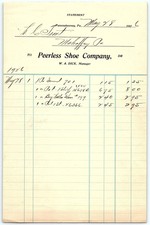 1926 Punxsutawney PA Peerless Shoe Co. Billhead picture