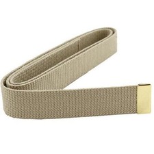 Navy Belt Khaki Cotton with 24k Gold Tip male 55