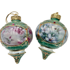 Lena Liu Hummingbird Ornaments Bradford Editions 1998 Porcelain Christmas Lot 2 picture