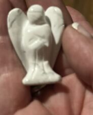 White Howlite Guardian Angel, Crystal Hand Carved, Pocket Angel Reiki Gifting picture