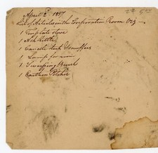 1817 Handwritten Inventory List Corporation Items – Early 19th Century Ephemera picture