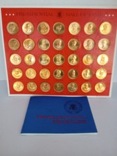 The Franklin Mint 1968 Presidential Hall of Fame Collector's Set 35 Bronze Coins picture