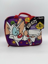 Vintage DEADSTOCK 90s Animaniacs Pinky & Brain Vinyl Lunch Box Bag Warner Bros picture