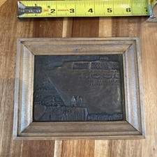 vintage Mid 20th century Florida cruise souvenir. pressed copper relief plaque. picture