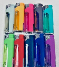 5-Flags Refillable Butane Lighter Ass. Colors White LED #80-82LEDW Lot of 10 Pcs picture