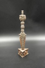 Antiquated Copper Triple face Phurba Dorje with Base picture