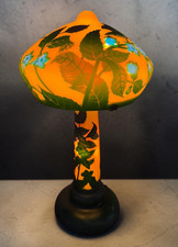 Emile Galle Art Nouveau Style Large Multi Color Glass Lamp 19