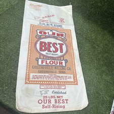 RARE Late 1940’s-1950’s OUR BEST SELF RISING FLOUR Bag, Greeneville Milling Co. picture