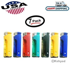 (7 Pack) 5-Flags Refillable Butane Flame AST Lighter (Colored LED Flashlight)New picture