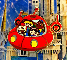 🧠 2007 Disney Junior Little Einsteins Pin Disney Jr. Red Flying Rocketship Pin picture