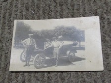 1889? Antique RPPC Pair Of Gentleman Outside of automobile motor car picture