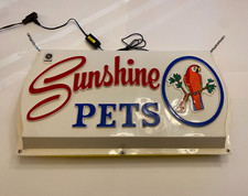 Circa 1960's GE LEXAN Salesman Sample SUNSHINE PETS Parrot Double Sided Sign picture