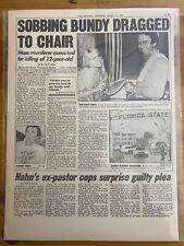 VINTAGE NEWSPAPER HEADLINE ~SERIAL KILLER TED BUNDY EXECUTED DEATH PENALTY picture
