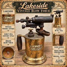Antique Lakeside Brass Blow Torch Vintage Hand Pump Torch Tool Early 1900s picture