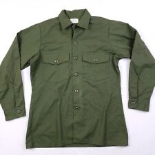 Vintage US Military Shirt Mens 15.5x33 Green OG-507 Dura Press Utility Army picture