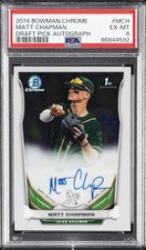 2014 BOWMAN CHROME DRAFT PICK AUTO #MCH MATT CHAPMAN PSA 6 AUTO picture