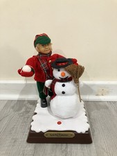 RARE Gemmy North Pole Productions Boy with Snowman Scene Frosty The Snowman picture