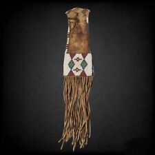 Native Indian Beaded Suede Leather tobacco Beaded pouch, hide tobacco pipe bag picture