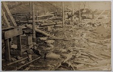 Antique RPPC Sawmill Collapse Heavy Machinery Disaster Vtg Logging Photo CYKO picture