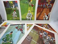 Jim Woodend Set of 7 Vntg Sport Prints Golf Swim Baseball Football Hockey & More picture