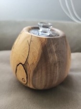 Hawaiian Handmade Wooden Oil Candle Lamp Artist Signed RARE  picture