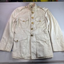 WWI USMC 1912 PATTERN OFFICER WHITE UNDRESS UNIFORM COAT MARINE CORPS SIGNED picture