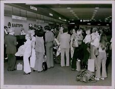 LG853 1976 Orig Richard Johnson Photo MIAMI INTERNATIONAL AIRPORT Eastern Crowd picture