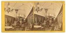 NEW YORK STEREOVIEW - Lake Champlain - Steamer Adirondack Saloon - LaBarre 1860s picture