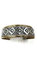 VTG NATIVE AMERICAN NAVAJO Cuff Bracelet Sterling 12k GF JERRY COWBOY 7