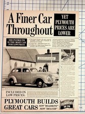 1939 Plymouth De Luxe Sedan Original Magazine Ad Vintage Car Ephemera picture