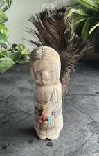 VTG 80s Zuni Pueblo Antler Maiden Fetish Altar Doll Weahkee Style 4.5