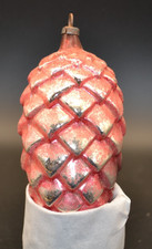 Vintage Pink Pinecone Mercury Glass Ornament GEMAN picture