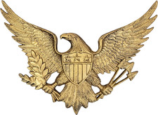 Linton Arst Cast Iron American Eagle Wall Decor, 3.79Lb Vintage Gold Eagle Statu picture